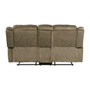 Sorrento Motion Loveseat with Console in T101 Brown - Michael's Discount Furniture