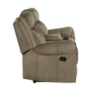 Sorrento Motion Loveseat with Console in T101 Brown - Michael's Discount Furniture