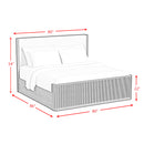 Sylvie UPH Bedroom Set with White Fabric - Michael's Discount Furniture