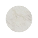 Sylvie Round Coffee Table with White Faux Marble Top and Base in Dark Brown - Michael's Discount Furniture