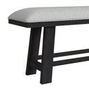 Transcend Counter Bench with Light Grey Fabric in Charcoal - Michael's Discount Furniture