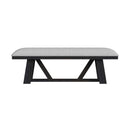 Transcend Dining Bench with Light Grey Fabric in Charcoal - Michael's Discount Furniture
