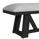 Transcend Dining Bench with Light Grey Fabric in Charcoal - Michael's Discount Furniture