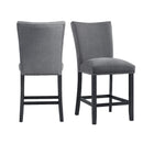 Tuscany Counter Linen Nailhead Side Chair (2 Per Pack) - Charcoal - Michael's Discount Furniture