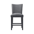 Tuscany Counter Linen Nailhead Side Chair (2 Per Pack) - Charcoal - Michael's Discount Furniture