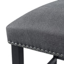 Tuscany Counter Linen Nailhead Side Chair (2 Per Pack) - Charcoal - Michael's Discount Furniture