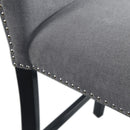 Tuscany Counter Linen Nailhead Side Chair (2 Per Pack) - Charcoal - Michael's Discount Furniture
