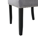 Tuscany Dining Linen Nailhead Side Chair (2 Per Pack) - Charcoal - Michael's Discount Furniture