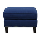 Erica 497 Ottoman W/Chrome Nail Heirloom Blue (ISTA 3) - Michael's Discount Furniture