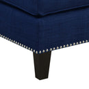 Erica 497 Ottoman W/Chrome Nail Heirloom Blue (ISTA 3) - Michael's Discount Furniture