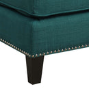Erica 497 Ottoman W/Chrome Nail Heirloome Teal (ISTA 3) - Michael's Discount Furniture
