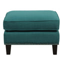 Erica 497 Ottoman W/Chrome Nail Heirloome Teal (ISTA 3) - Michael's Discount Furniture