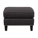 Erica 497 Ottoman W/Chrome Nail Heirloom Charcoal (ISTA 3) - Michael's Discount Furniture