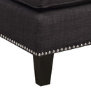 Erica 497 Ottoman W/Chrome Nail Heirloom Charcoal (ISTA 3) - Michael's Discount Furniture