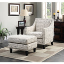 Erica 497 Ottoman W/Chrome Nail French Script (ISTA 3) - Michael's Discount Furniture