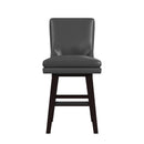 Villanova Swivel Counter Stool with Pewter PU in Espresso (2 Per Carton) - Michael's Discount Furniture