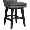 Villanova Swivel Counter Stool with Pewter PU in Espresso (2 Per Carton) - Michael's Discount Furniture