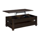 Wagner Rectangular Lift-Top Coffee Table w/ Casters in Cherry - Michael's Discount Furniture