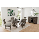 Yellowstone Dining Side Chair with Grey Fabric in Medium Brown (2 Per Carton) - Michael's Discount Furniture