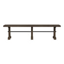 Yellowstone Dining Bench with Metal Bar cross in Medium Brown - Michael's Discount Furniture