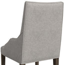 Yellowstone Dining Host Chair with Grey Fabric in Medium Brown (2 Per Carton) - Michael's Discount Furniture