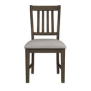 Yellowstone Dining Side Chair with Grey Fabric in Medium Brown (2 Per Carton) - Michael's Discount Furniture