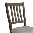 Yellowstone Dining Side Chair with Grey Fabric in Medium Brown (2 Per Carton) - Michael's Discount Furniture