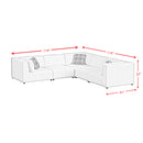 Zandara 5PC Modular Set in Olefin Beige with Ottoman - Michael's Discount Furniture