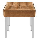 Loft Tufted Large Upholstered Faux Leather Bench