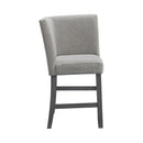 Seneca Counter Corner Bench with Upholstered Back and Grey Fabric
