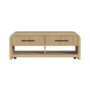Ridgemont Coffee Table with Casters/Push Through Drawer