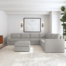 Flex 6-Seat Sectional with Standard Arm and Ottoman - Michael's Discount Furniture