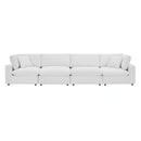 Commix Down Filled Overstuffed Performance Velvet 4-Seater Sofa