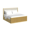 Sylvie UPH Bedroom Set with White Fabric