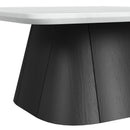 Edison 2PC Occasional Table Set in White and Black-Coffee Table & End Table