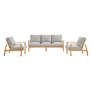 Orlean 3 Piece Outdoor Patio Eucalyptus Wood Set