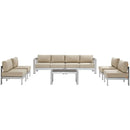Shore 7 Piece Outdoor Patio Sectional Sofa Set