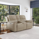 Crew Latitudes Power Reclining Loveseat with Console, Power Headrests & Lumbar - 5000004264 - Michael's Discount Furniture