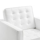 Loft Tufted Upholstered Faux Leather Armchair