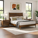 Malibu Bedroom Set with 2 Nightstands in Walnut