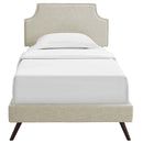 Corene Twin Fabric Platform Bed with Round Splayed Legs