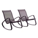 Traveler Rocking Lounge Chair Outdoor Patio Mesh Sling Set of 2