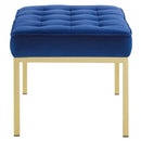 Loft Gold Stainless Steel Leg Medium Performance Velvet Bench