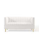 Shift Channel Tufted Performance Velvet Loveseat