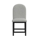 Portland Round Back Counter Stool with Grey Fabric in Black (2 Per Carton)