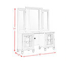 Twenty Nine Dressing Set w/LED & USB Plug in White with Stool