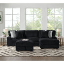 Nightfall LHF Loveseat in Grand Cord Black with 4 Pillows 20" (2 Winkin Walnut, 2 Nod Walnut)