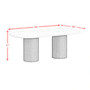 Sylvie Oval Dining Table with White Faux Marble Top