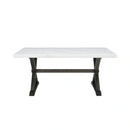 Lexi Dining Table in Espresso Base / White Marble Top