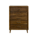 Malibu 5-Drawer Chest in Walnut